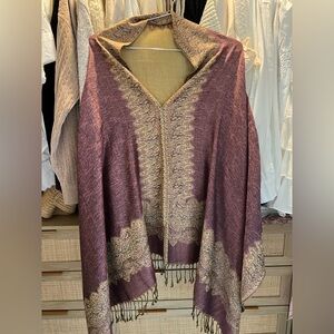 Elegant Purple and Gold Shawl